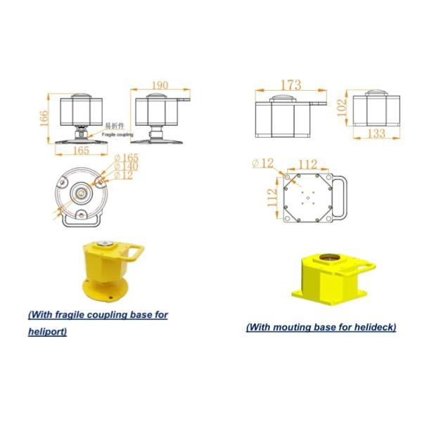 LED Heliport-Helideck Elevated Light IP66 360 Degree Adjustable Ultra-High Intensity Light Standard Airport