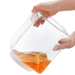 Plastic Jars, Plastic Gallon Containers With Lids, Large Square Plastic Food Storage Jar For Kitchen, Dry Food, Snack