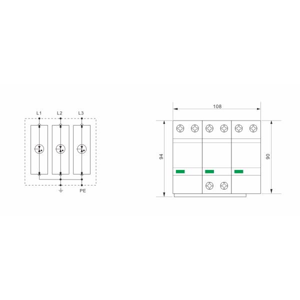 25kA Type 1 Surge Protector 3P 10 / 350 Waveform OEM Service