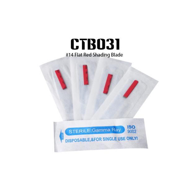 #14 Pin Flat Red Microblading Shading Blade for Single Use and Sterilized