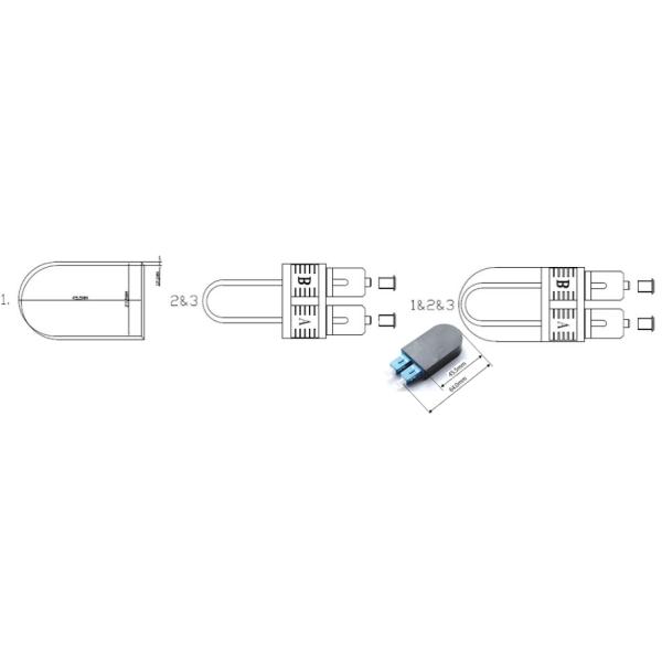 SC MM Fiber Optic Loopback module patch cable OM1 62.5 / 125 , OM2 50 /125 LSZH With Black Plastic Shell