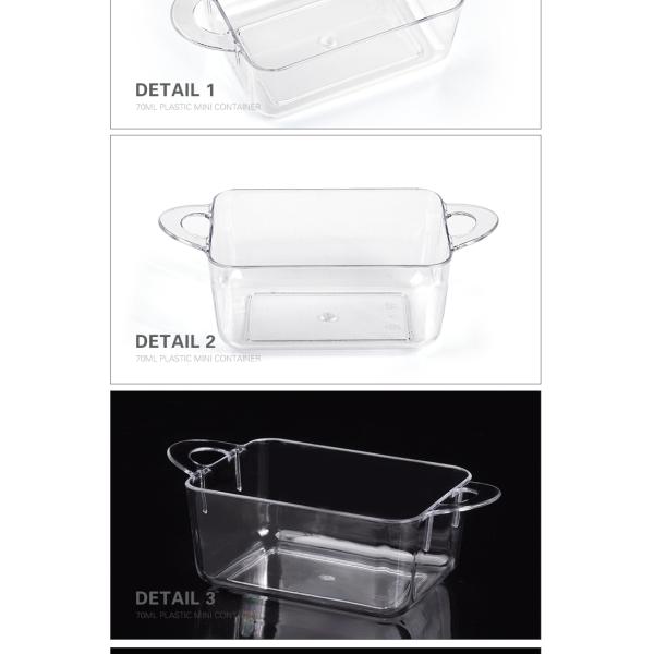 Amazon best seller party supplies square shape 70ml mini food container with handle