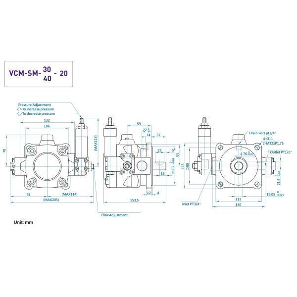 TAIWAN CML Medium Pressure Variable Vane Pump VCM-SM-40C-21 VCM-SM-30D-20
