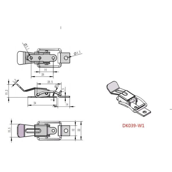 Huiding Stainless Steel Adjustable Draw Latch Toggle Catch Latch Galvanized Iron