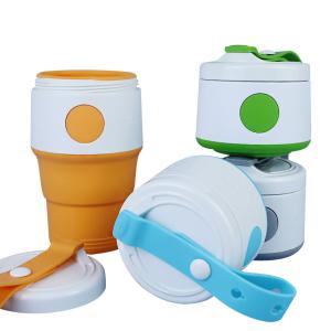 China Folding Silicone Collapsible Coffee Cup Custom Logo Odorless 395ml on sale