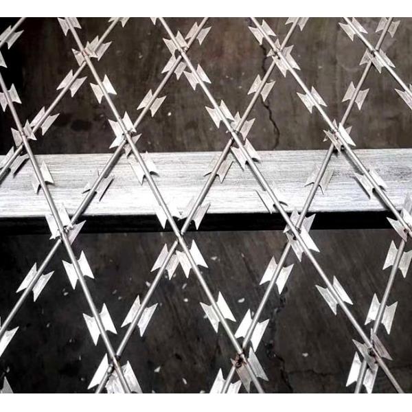 High Tensile Core Security Razor Wire Fence 0.45mm Blade Thickness Difficult To Cut