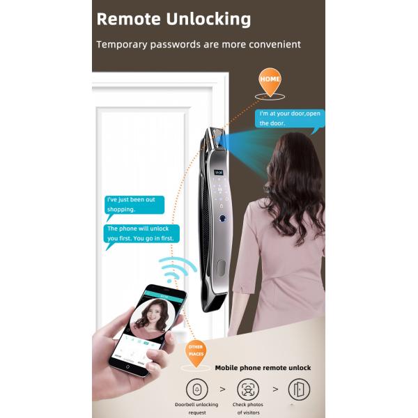 Wireless Smart Camera Door Lock Tuya Deadbolt Lock With Camera