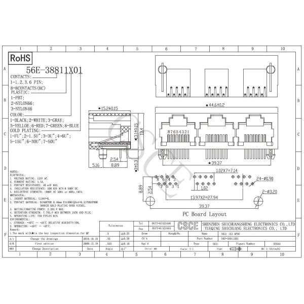 Metal Shielded RJ45 Modular Jack Connectors Ethernet Interface
