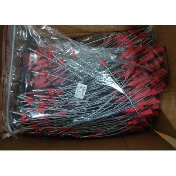 Customs Fixed Length Hexagonal Security Wire Seal with 26*7 mm Markable Area and 2.8 KN Tensile Strength Galvanized Steel Wire