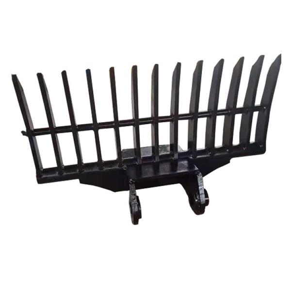 OEM Customizable High Quality Excavator Rake Attachment Skid Steer Loader Compatible