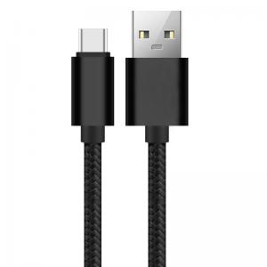China Black Color 3A USB Charging Data Cable Nylon Braided RoHS CE Certified on sale