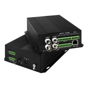 China 4ch AV Balanced Audio Ethernet Video Media Converter DC5V ST Fiber on sale