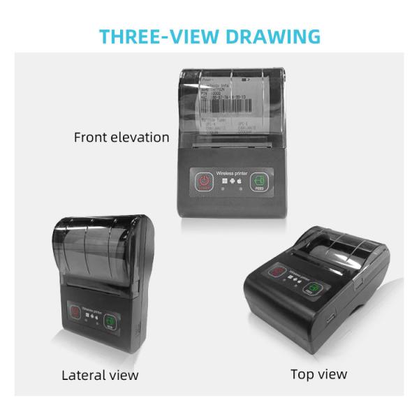 Android Compatible 58mm Wireless Thermal Printer with 2000mAh Rechargeable Battery