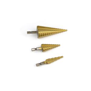 Quality 3 PCS Step Bit Set Pagoda Step Cone Drill Bits for sale