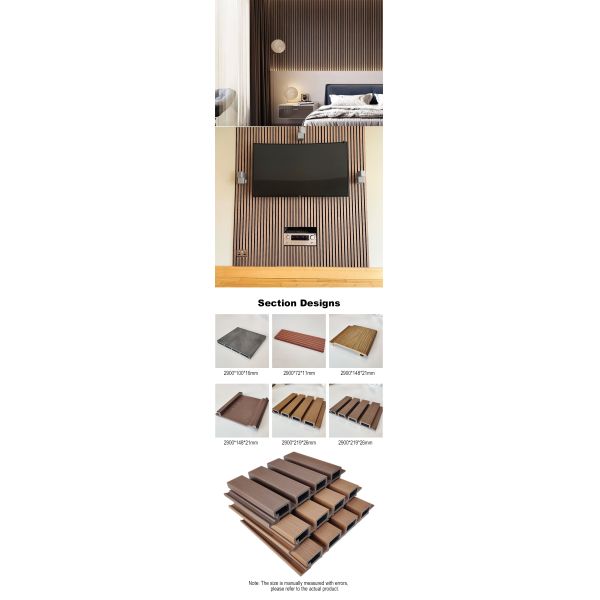 Thermal and Sound Insulation Wpc Plastic Composite Outdoor Wall Cladding for Exterior Wall