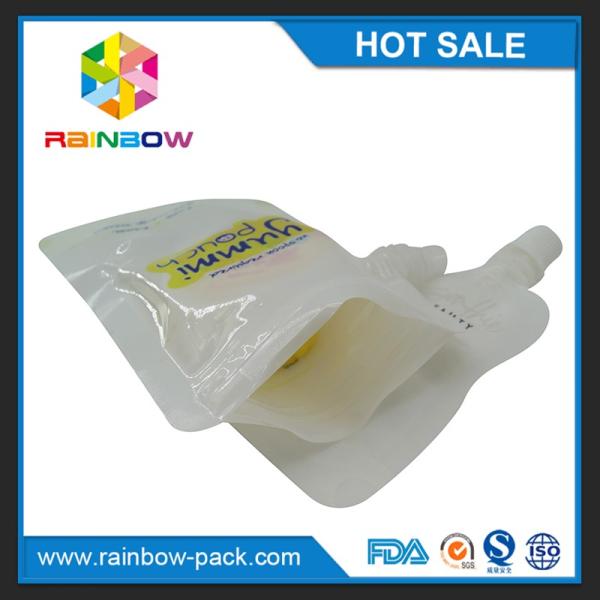 Transparent Liquid Spout Bag For Beverage / Energy Drink Packaging