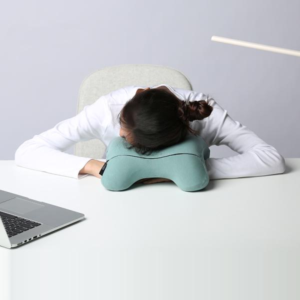 Lunch Break Face Down Head Rest Memory Foam Neck Pillow for Office Student Travel