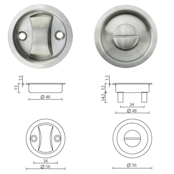 FHS09 Door Fitting Hardware UNITY DCS03 Coordinator Satin Finish