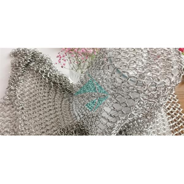 Silver Coated Round 304 Stainless Steel Ring Mesh