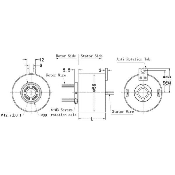 through hole slip ring