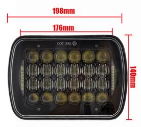 5x7 7x6 Inch LED Rectangular LED Headlight Projector Headlamp Replacement H6054 H5054 H6054LL 69822 6052 6053 For Jeep
