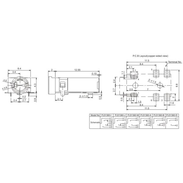 3.5mm SMT Female Phone Socket PJ31360