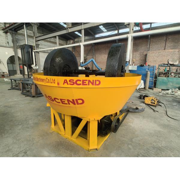 Double Rollers Wet Pan Mill 1100 1200 Model Gold Powder Making Machine With 400 500 Kg Per Hour Output Size 150 Mesh