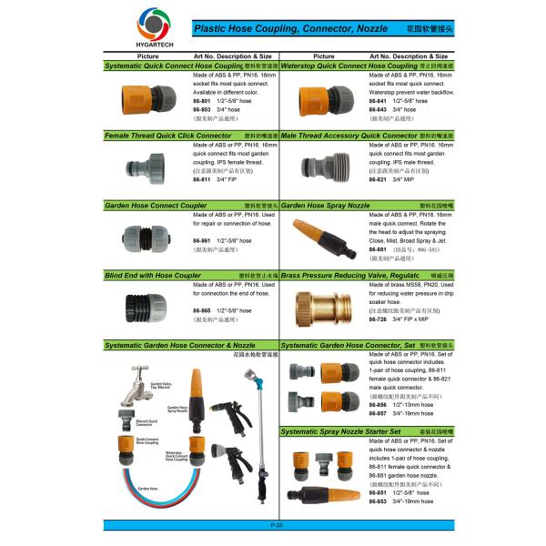 Plastic Hose Coupling Connector W/ Nozzle & Tap Adaptor Set
