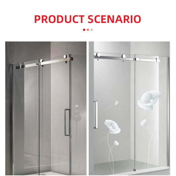 Silver Shower Sliding Door Fitting Set for Customized Bathroom Enclosure Hardware