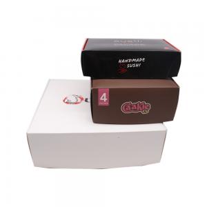 Quality CMYK Sushi Paper Box With Lid 300-400gsm White Cardboard for sale