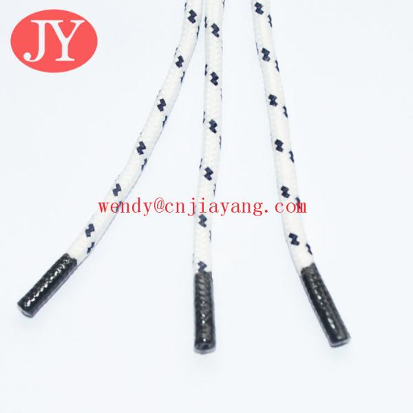 white color wholesale custom logo polyester cord with metal aglets yeezy
