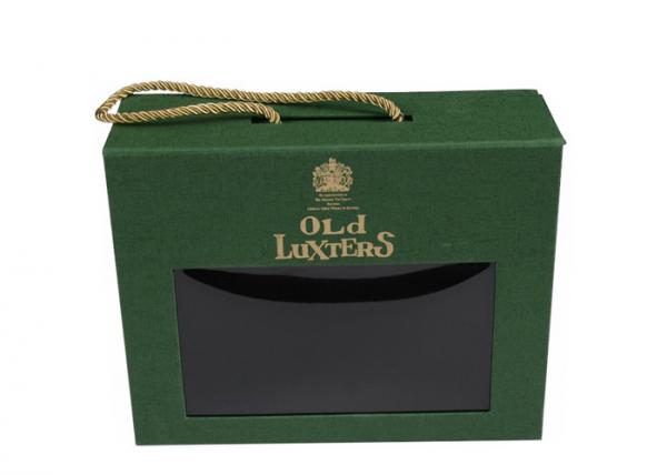 Retail Square Luxury Rigid Gift Boxes With Handles Cardboard Keepsake Box