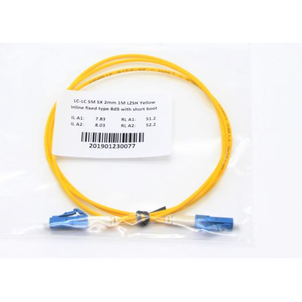 Inline Fixed Type Fiber Optic Attenuator SM LC 2.0mm Providing Safe Component Storage Short Boot For CATV Application