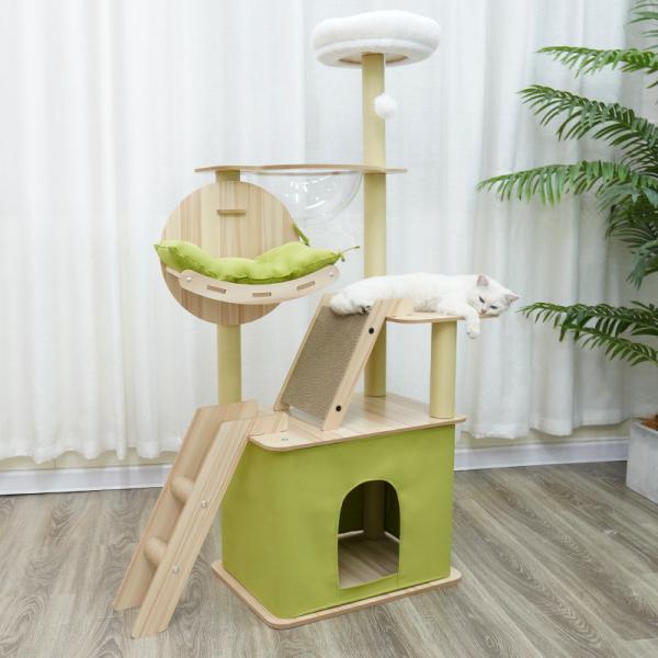 Detachable Artificial Cute Solid Post Scratch Cat Scratch Wood and Lint no Logo Printing