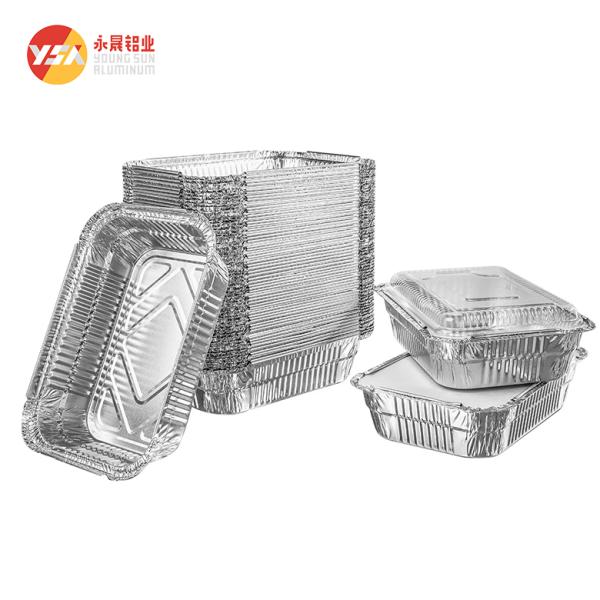 Close-up of aluminum foil container showing material texture