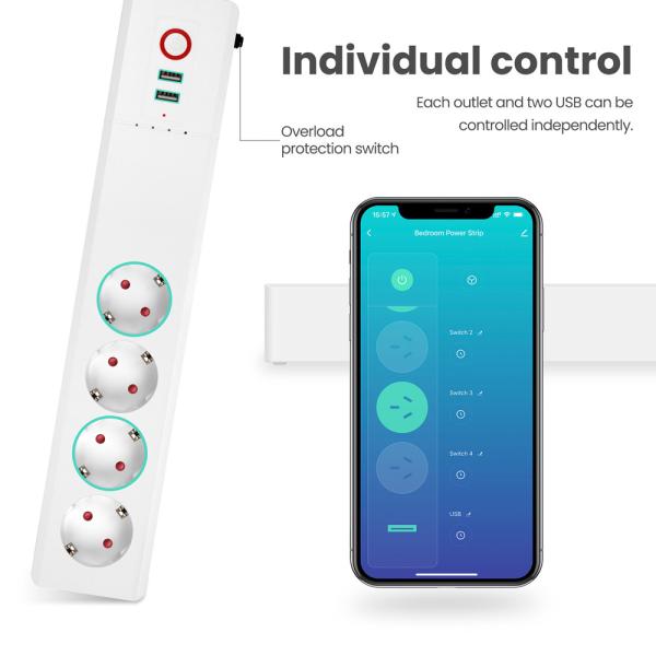 Individual Control Universal Smart Wifi Plug Alexa Google Tuya Smart Power Socket Plug