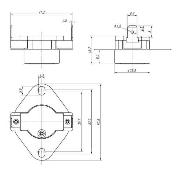 Automatic Reset 25A Thermal Overload Protector Bimetal Disc Thermostat