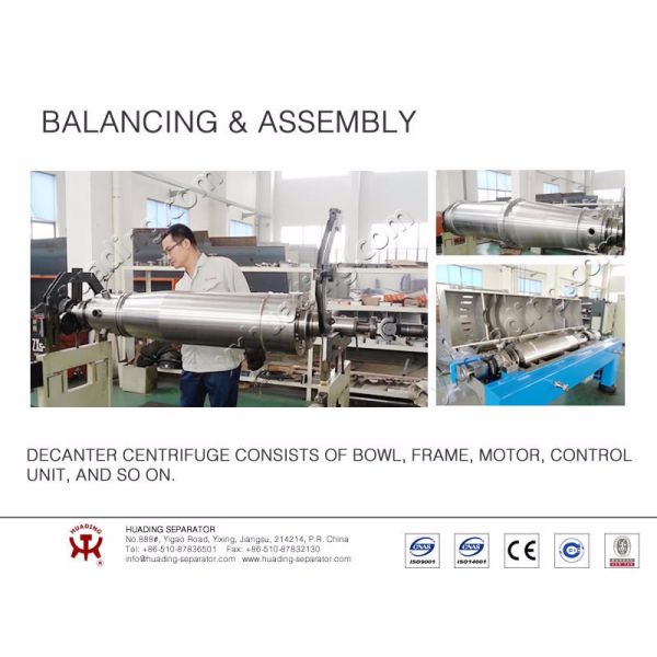 Horizontal Decanter Centrifuge for Solid Liquid Liquid Separation Automatic Screw Sedimentation Discharging