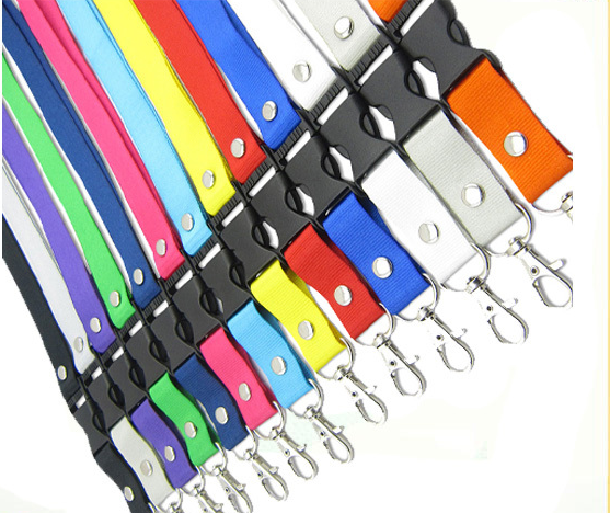 durable stylish custom polyester lanyard with spit ring and detachable buckle