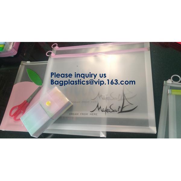 Waterproof Clear Plastic File Document File Bag For Bill Invoice Note File,Zip Plastic EVA Bags Blank Packaging Pouch