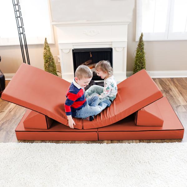 Versatile Micro Suede 6 Piece Foam Multifunctional Sofa Play Room Couches