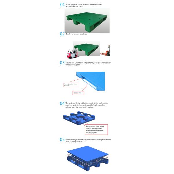 Single Faced Plastic Pallets for Home HUADING Customized Modified Material