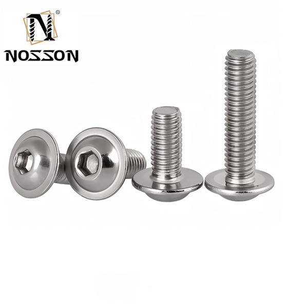 Stainless Steel A2 A4 Hex Socket Button Screw with Washer Flanged Button Head Allen Bolts m3 m4 m5 m6 m8 m10 m12 m14 m16 m20
