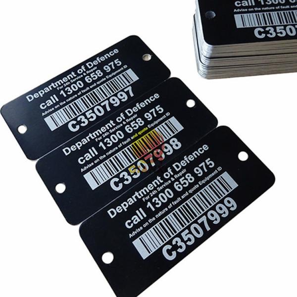 Encoding NFC Asset Tags Anodized Aluminium Sticker With Laser Etched Metal QR Code Barcode