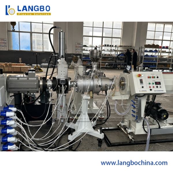 PPR Pipe Extrusion Line - Front view showing complete machine setup
