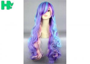 China Colorful Curly Natural Looking Synthetic Wigs Women Non Flammable on sale