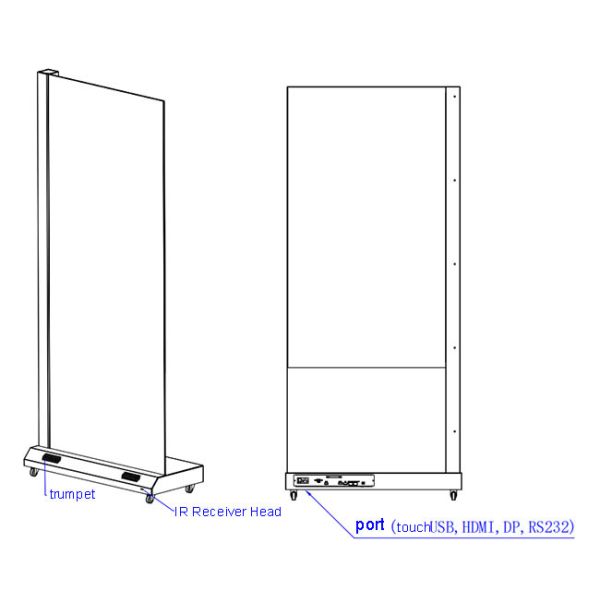 55 Inch Indoor Floor Standing Touch Transparent OLED Display for Smart Commercial and Interactive Applications