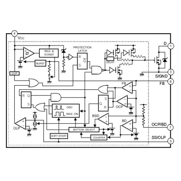 STRW6754 integrated transistor Integrated Circuit Chip Quasi-Resonant Flyback Switching Regulator