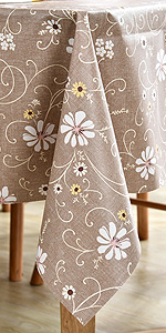 Vinyl Tablecloth PEVA Spillproof Wipeable Oilcloth Tablecloth Rectangle Heavy Duty Extra Large Reusable Tablecloth