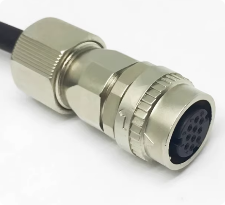 Yaskawa Servo Motor Encoder Cable with 1000V Voltage Rating Silver Gold Plated Contacts for Panel or Cable Mount